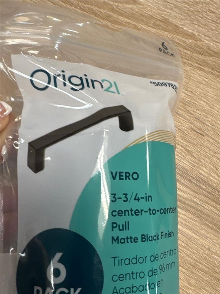 ^ Origin 21 Vero 3-3/4" Pull 6 Pack Cabinet Pull Matte Black Finish 5097625