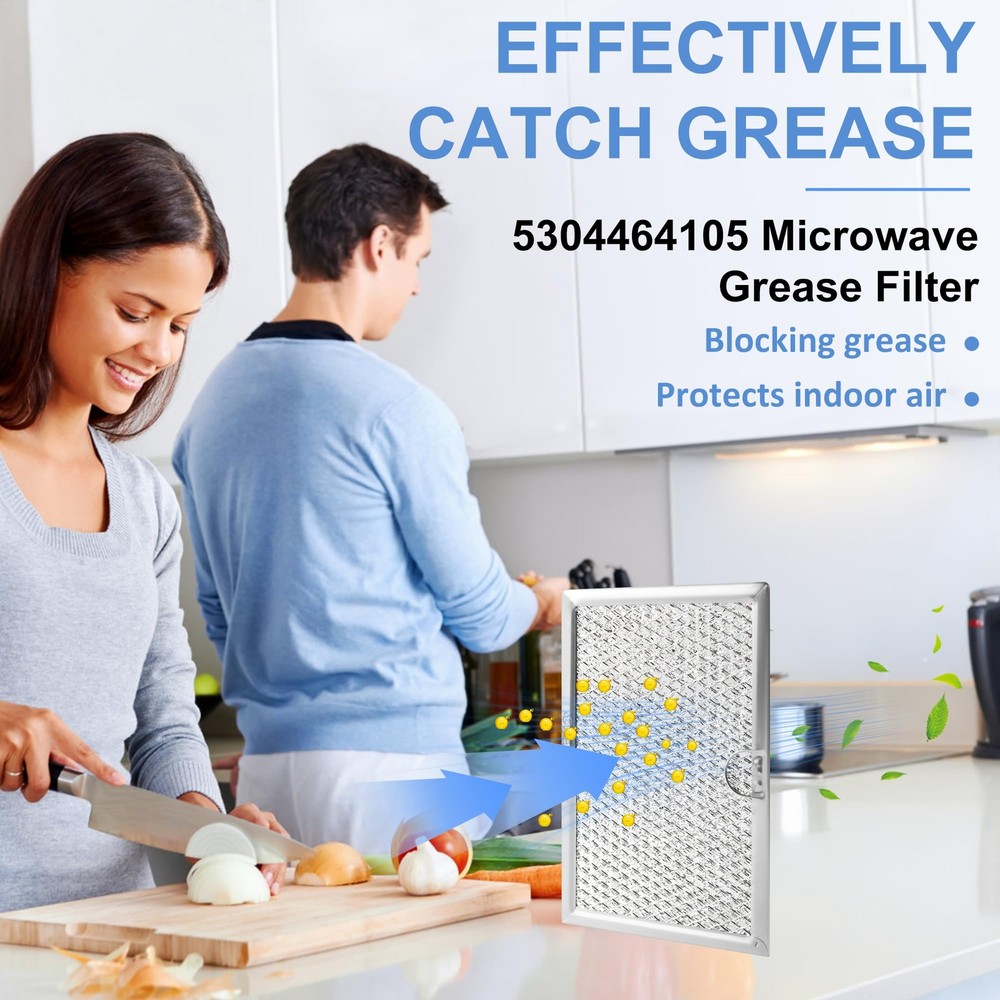 Microwave Vent Filter Compatible with Multiple Brands 5 x 7-5/8 Inches 2 Pack