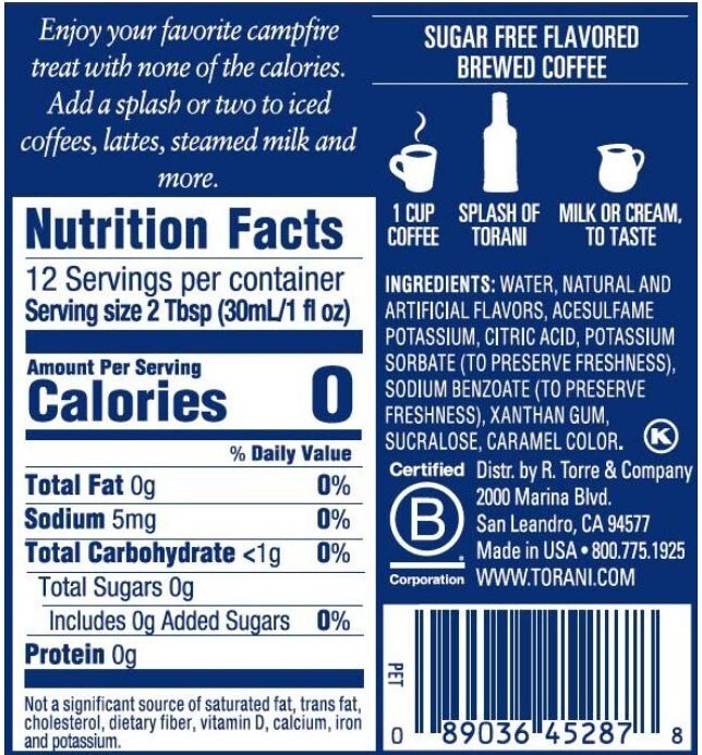 Torani Sugar Free S'mores Syrup - 12.7 oz