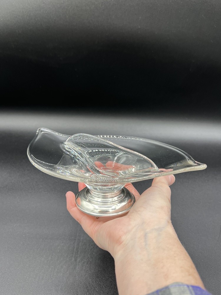 Vintage Frank M. Whiting Co. Sterling Silver Footed Two Compartment Candy Dish