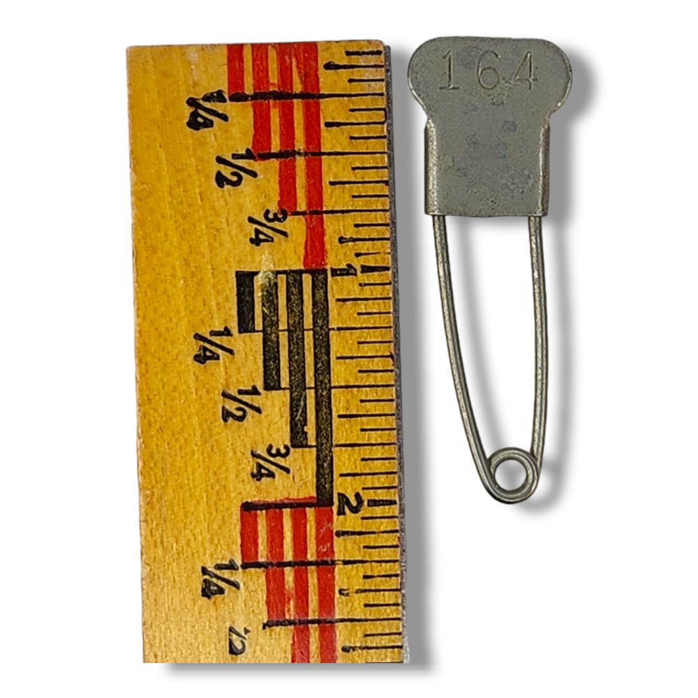 Vintage Silver Tone Laundry Numbered Safety Pin