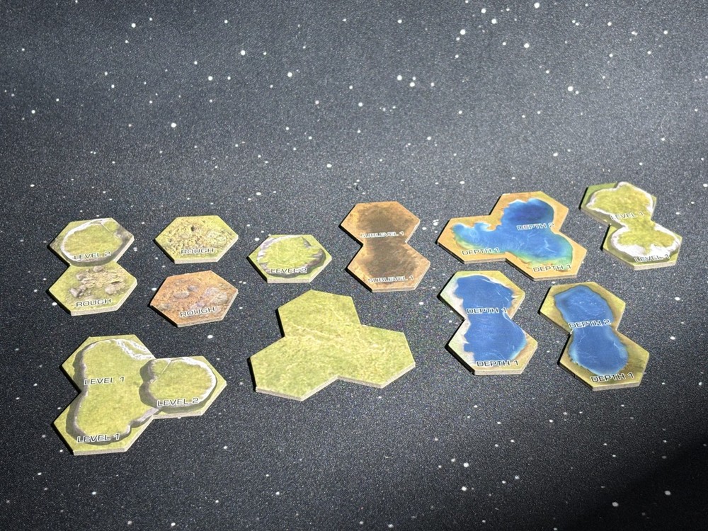 BATTLETECH 1:265 Scale Terrain - HEX 2D TERRAIN SET - CARDBOARD