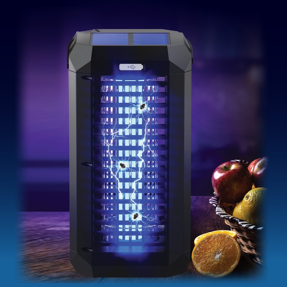 Bell + Howell Rogue Solar Lantern & Bug Zapper with Swiveling LED Light