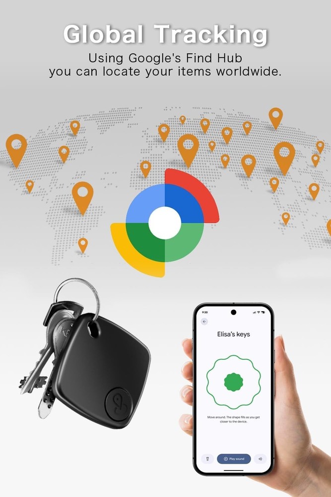 4-Pack Android Smart Tracker Tags Works with Google Find My Device 2026 Model
