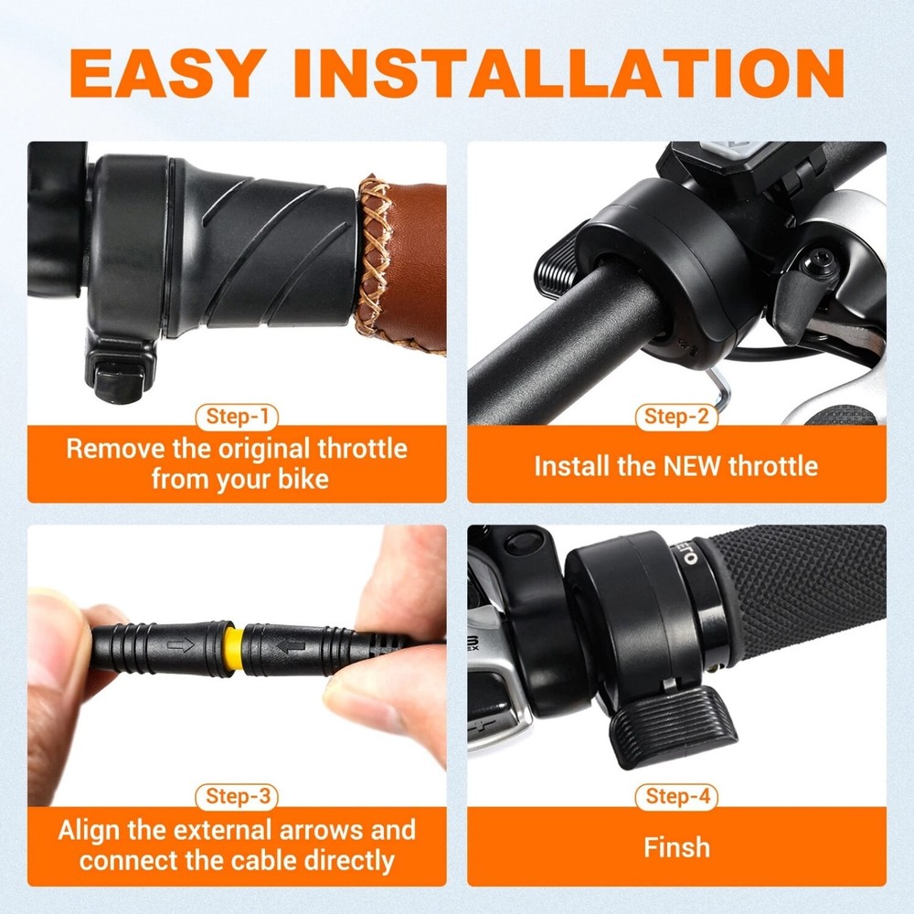 New Thumb Throttle Waterproof Plug Speed Control Accelerator for E-Bikes 1PCS