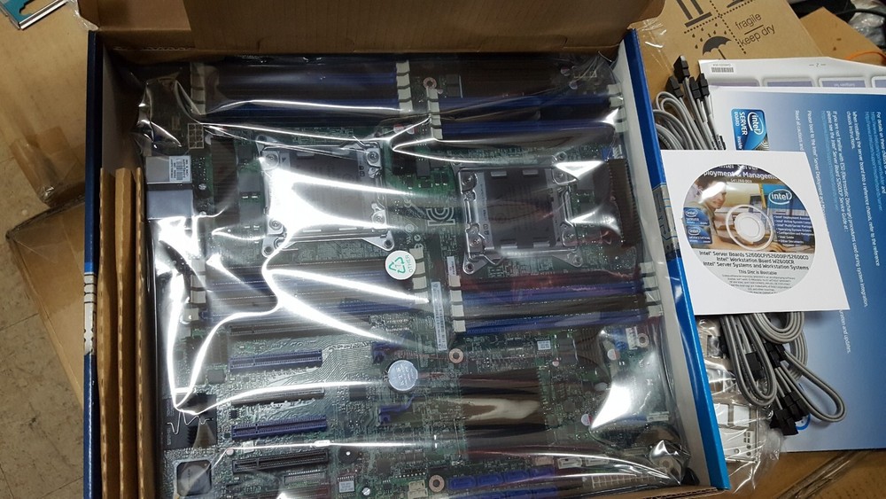 Intel S2600CP2 Server Board DBS2600CP2 with cables, FW CD docs overnight shippin