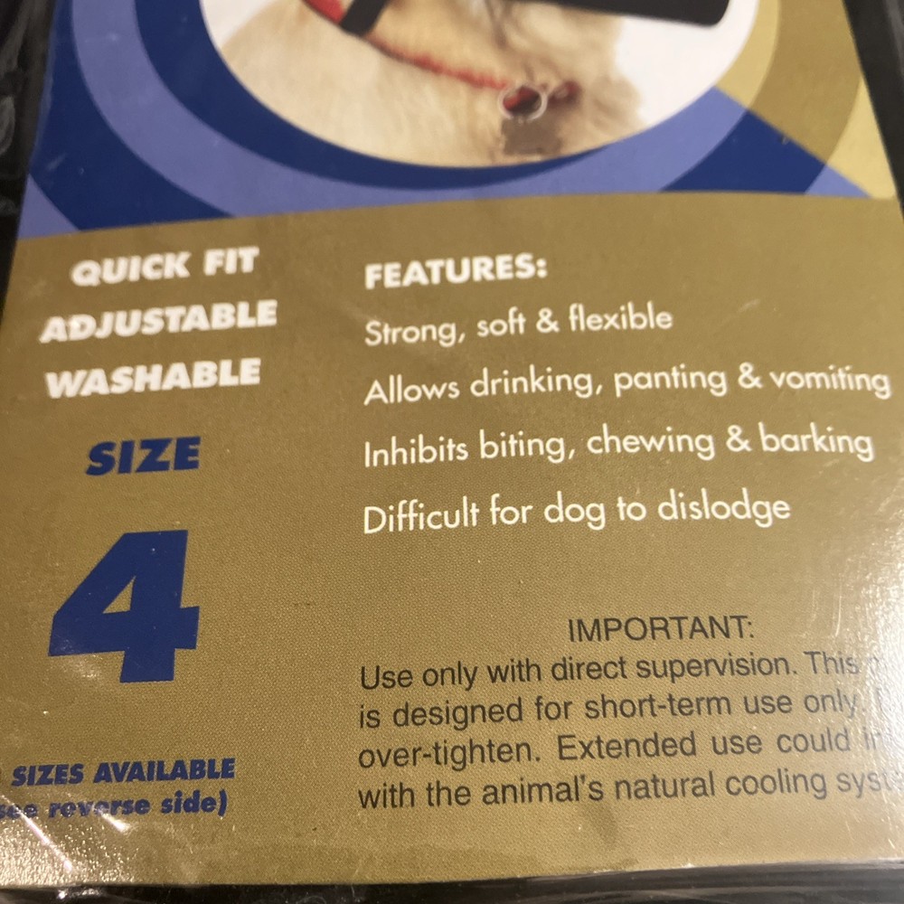 Lot Of 2 , Quick Fit Dog Black Training Basic Nylon Muzzle Size 4 New