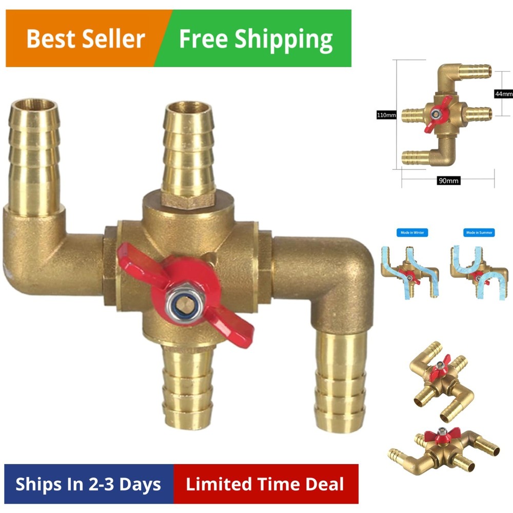 All Solid Brass Body Automobile Integrated 4-Way Heating Water Manual Control...