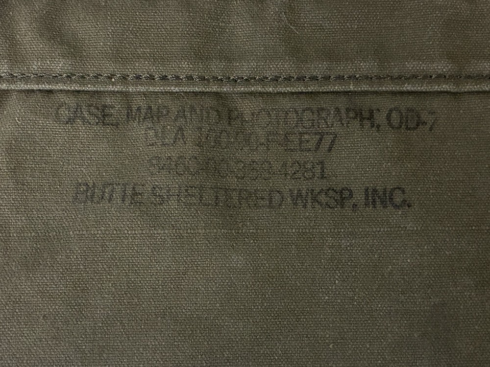 Vintage US Army Case Map Photograph Dispatch Field Bag Original Strap