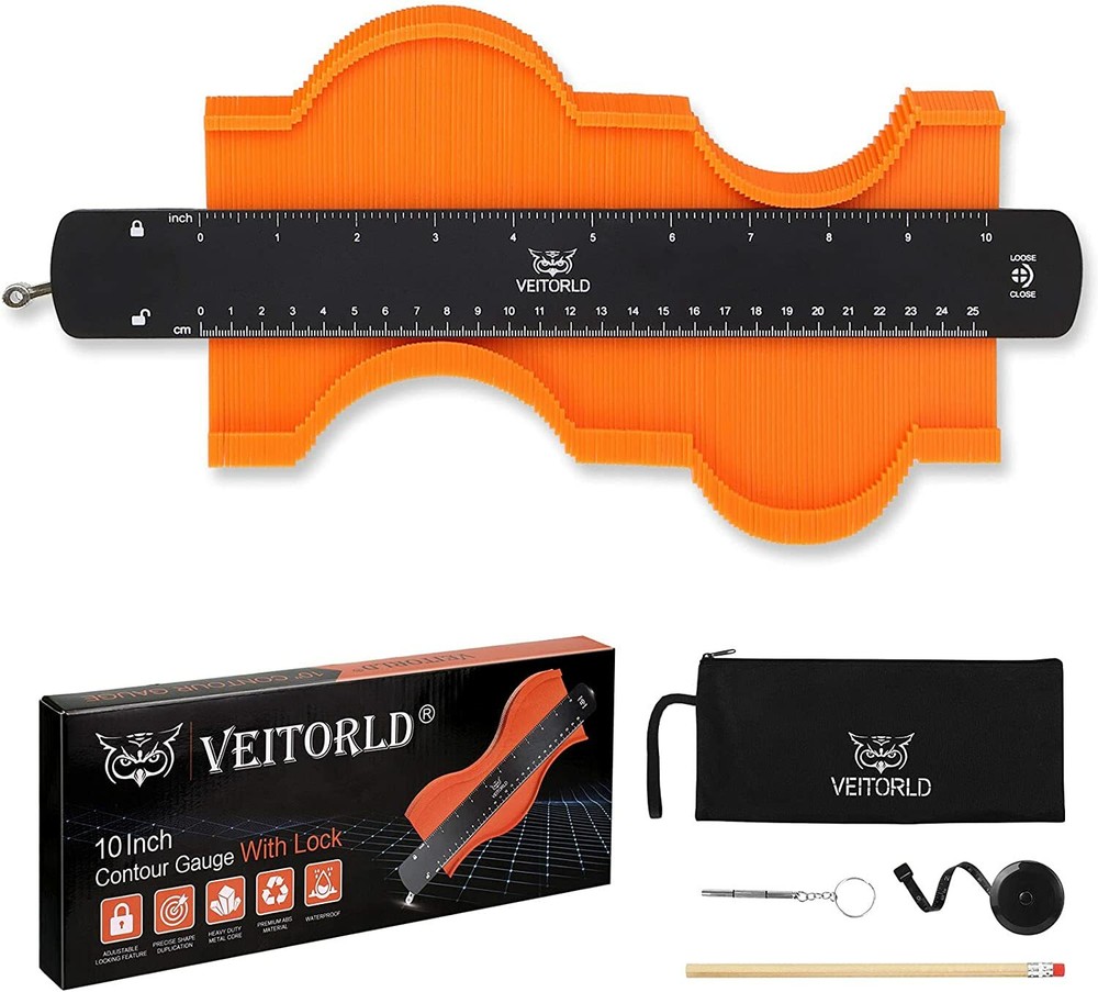 Contour Gauge Profile Tool Shape Duplicator with Lock Flooring Tools Woodwork