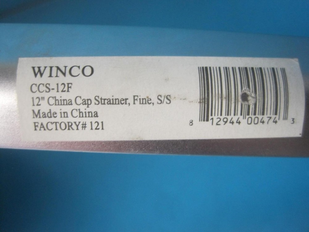 Winco - CCS-12F - 12 in Fine China Cap Strainer