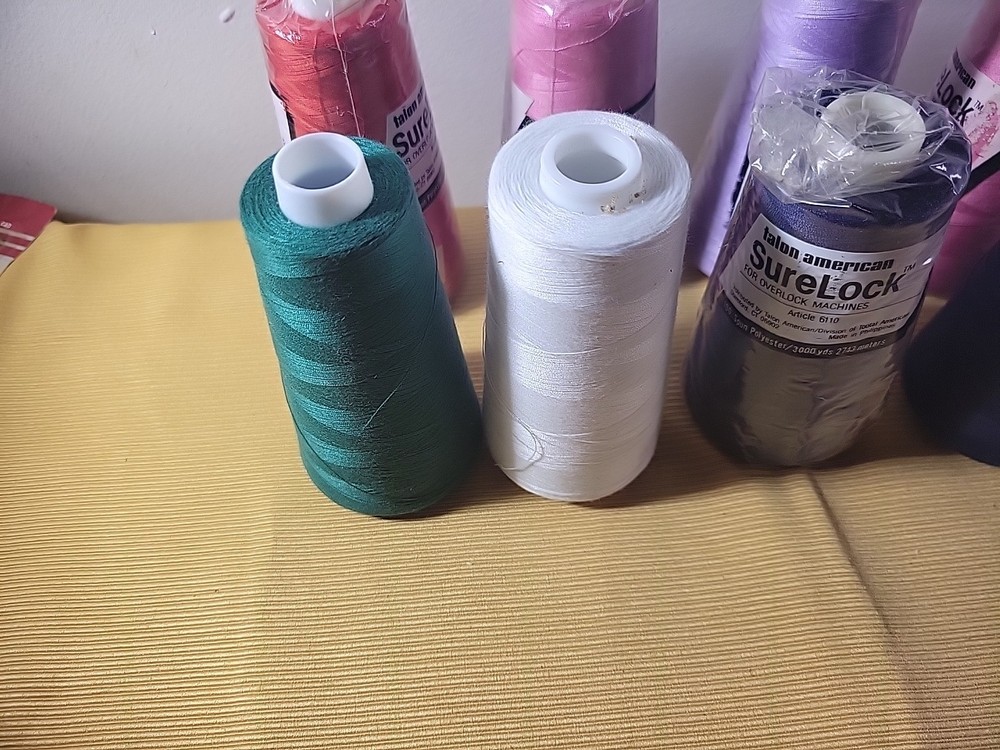 10 large open spools thread -Maxilock -Talon Surelock - Japan Wooly Nylon &