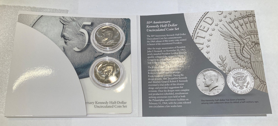 Kennedy Half Dollar UNC, 2014 2-Coin Set 50th Anniversary