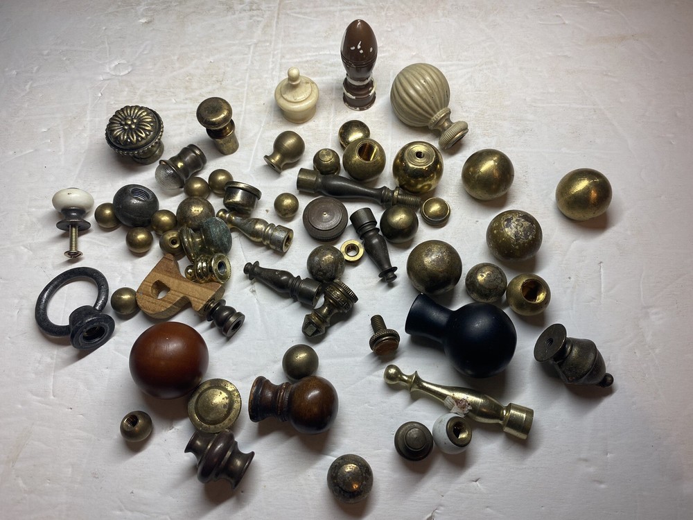 Vintage 56 Piece Lot Finials Pulls Hardware