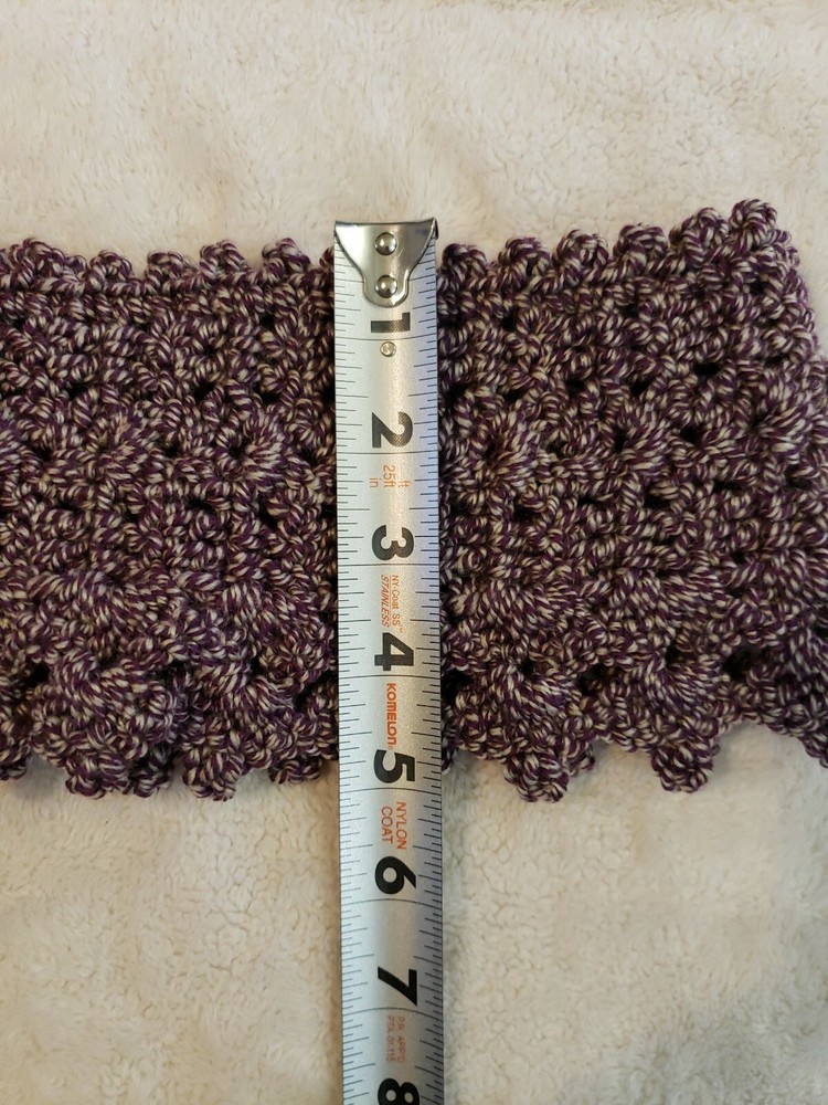 Maroon & light grey neck-warmer& Matching Headband.