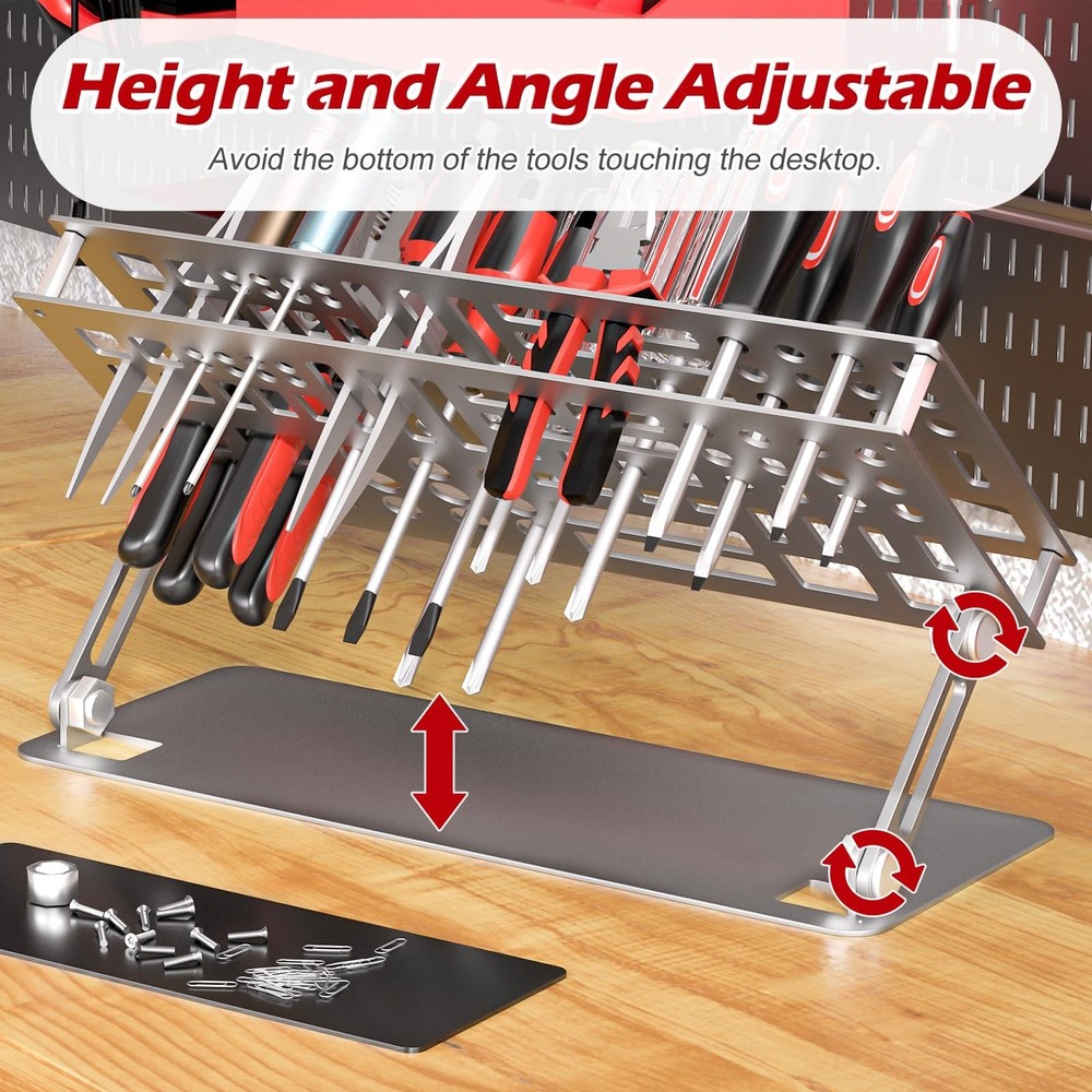 Screwdriver Organizer Holder Screw-Driver Storage Rack for Desktop, Angle and...
