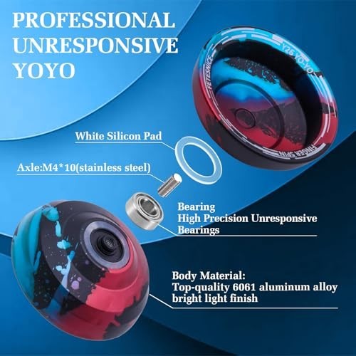 Professional Butterfly Yo-Yo - Dual Mode Responsive/Unresponsive, Finger Spin, 1