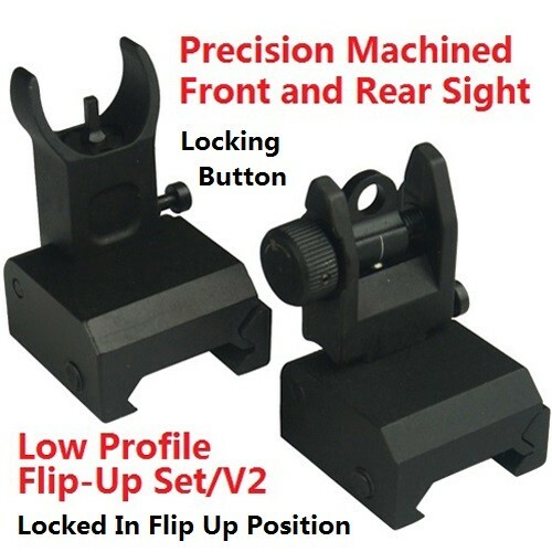 Folding Aluminum Sight Set HK Style BattleSight  Front and Rear Black