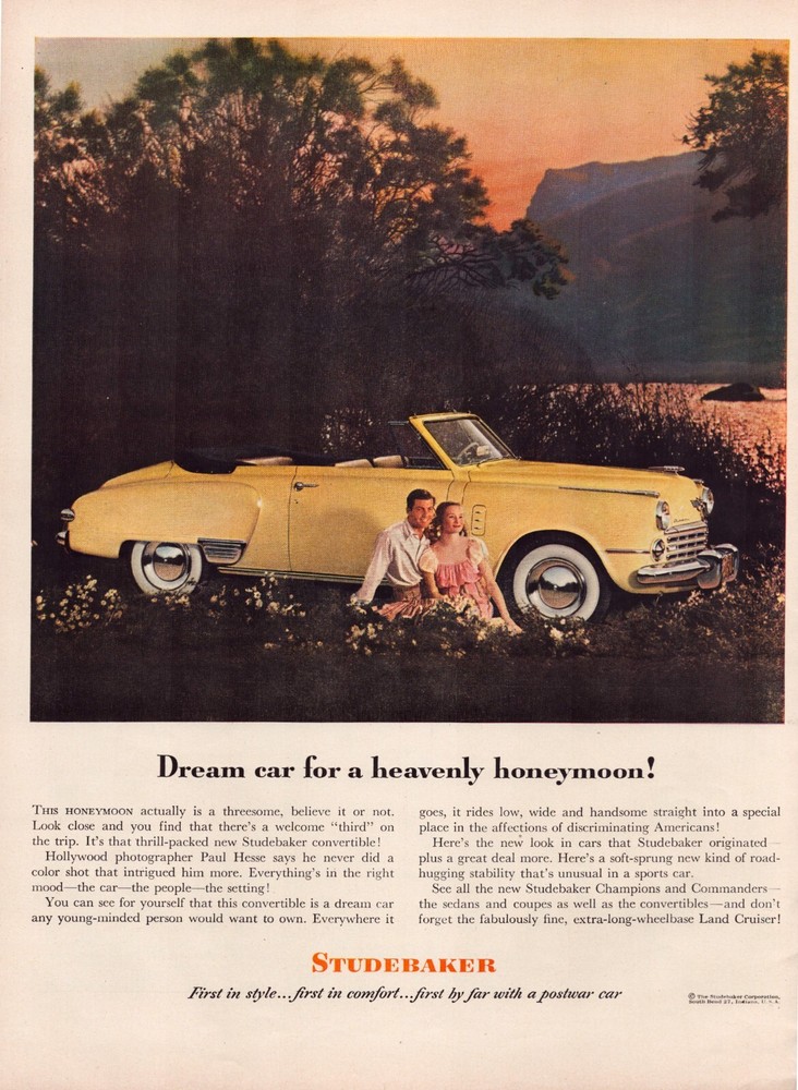 Studebaker 1948 Commander Print Ad Full Page 10.5 x 13.5