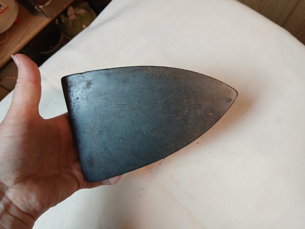 Antique Primitive Sad Iron with Unique Handle Cast Iron
