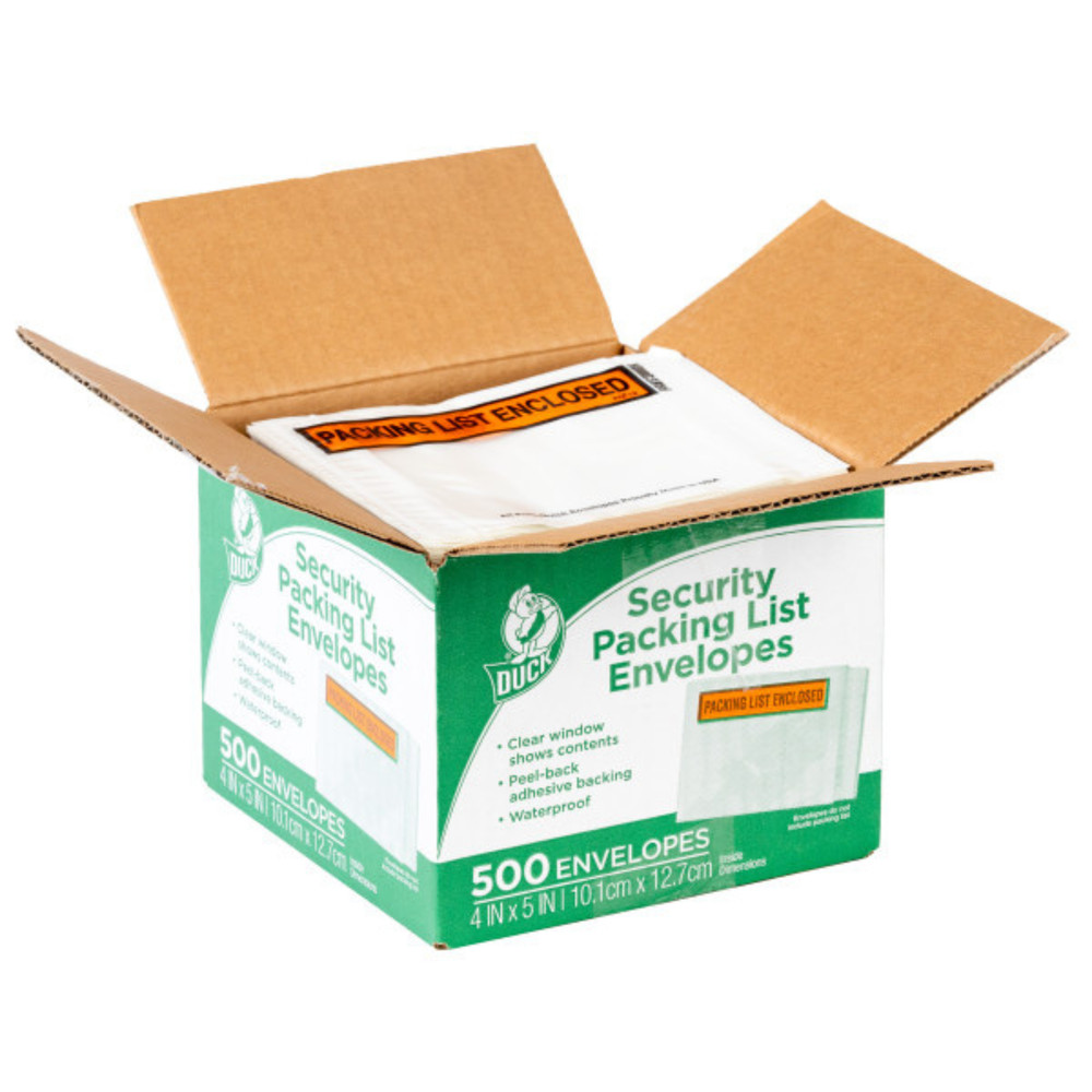 Duck Brand Security Packing List Envelopes: 4 in. width (Clear)