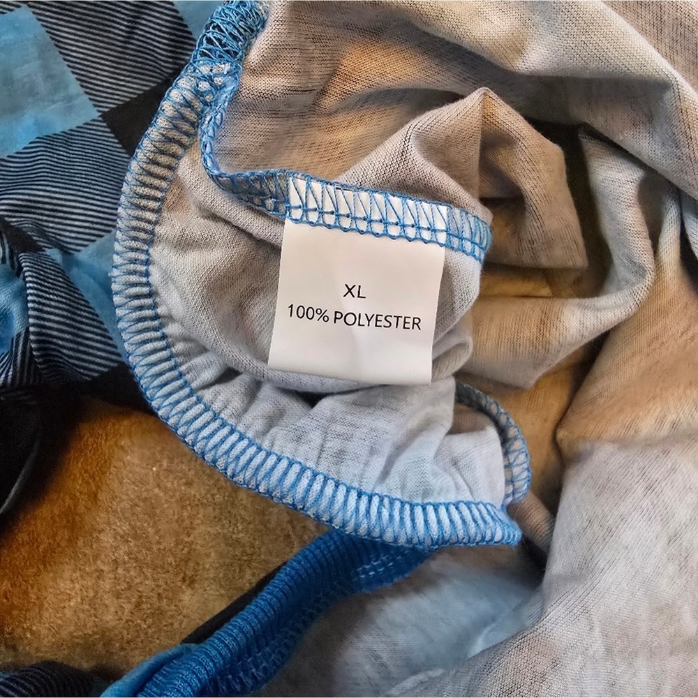 Blue Black Plaid Dog XL Pajama
