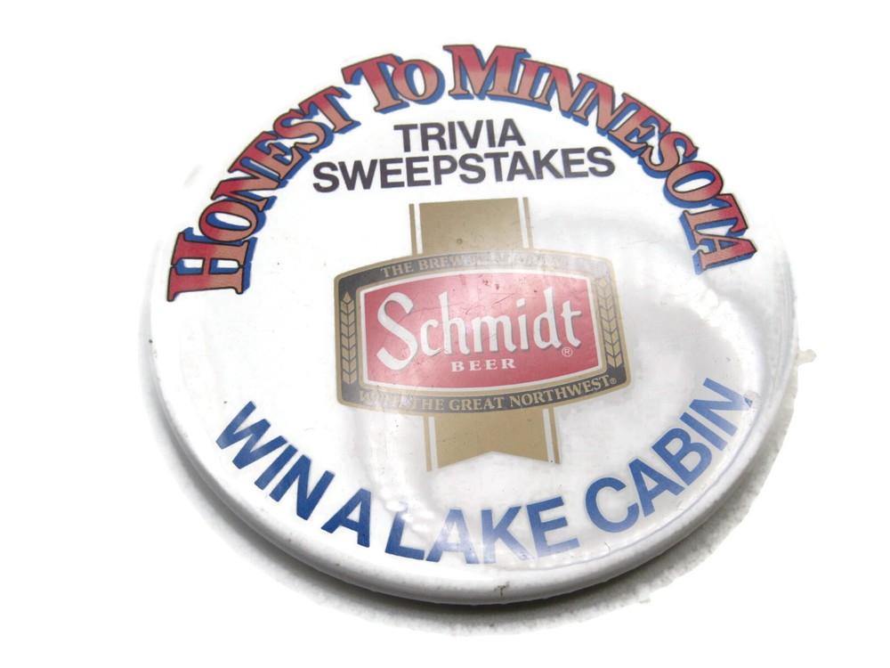 Schmidt Beer Button Trivia Sweepstakes Win A Lake Cabin
