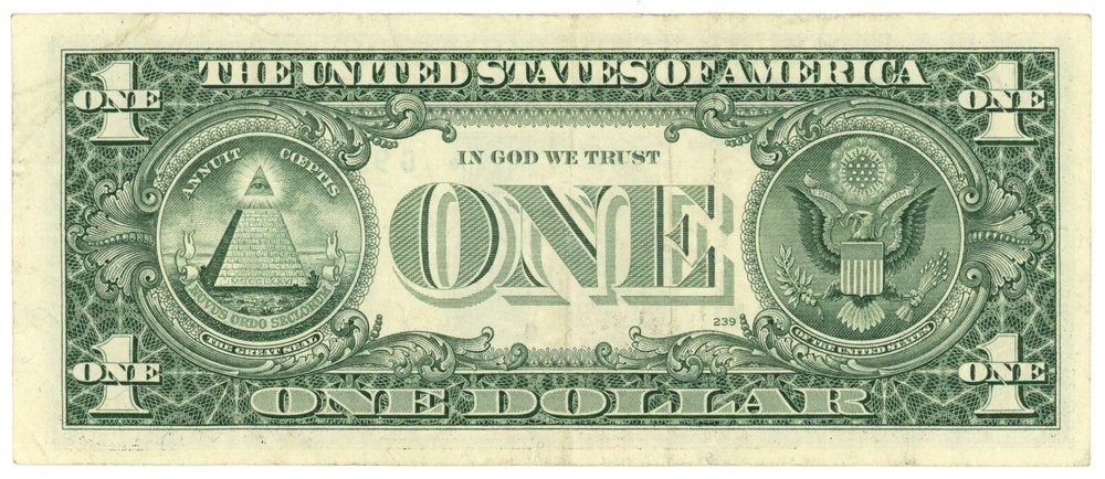 Series 1995 $1 Federal Reserve Note - Overprint Error - Back to Front (63338)