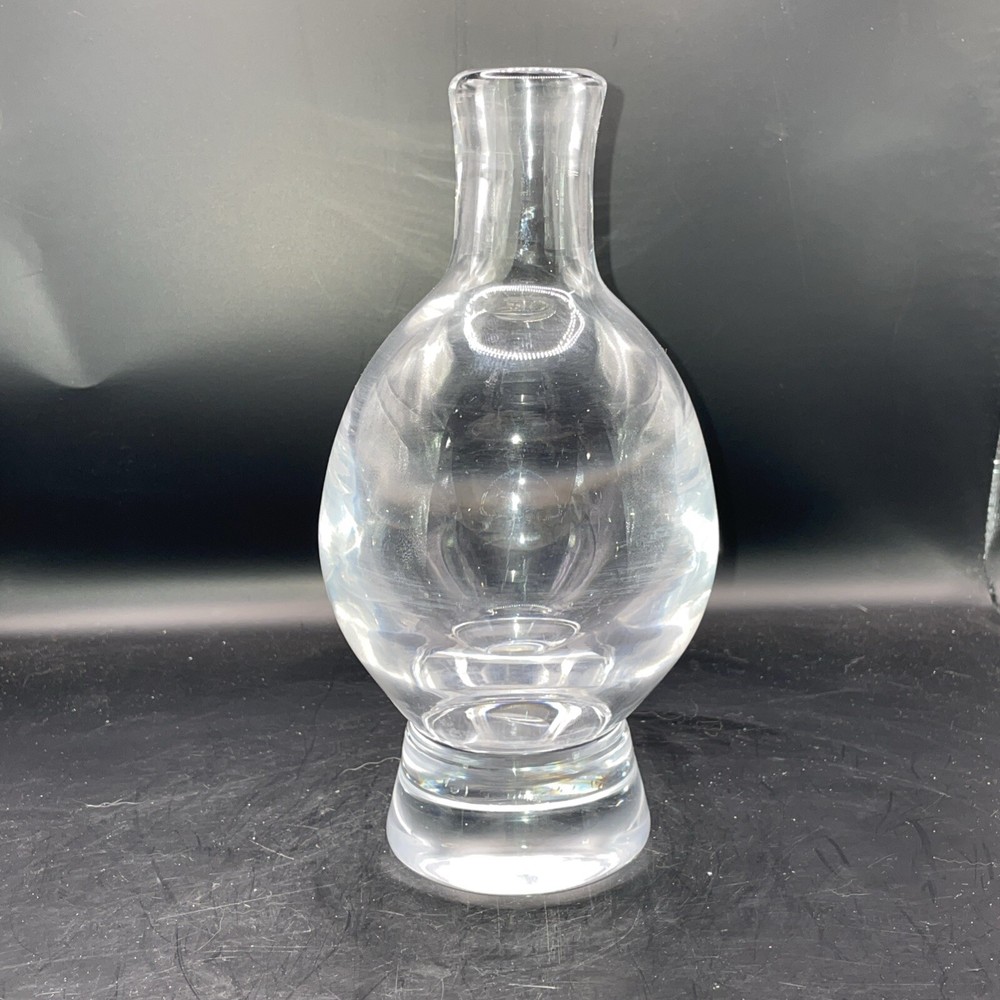 Signed Clear Crystal Scandinavian Style 7.5” Vase
