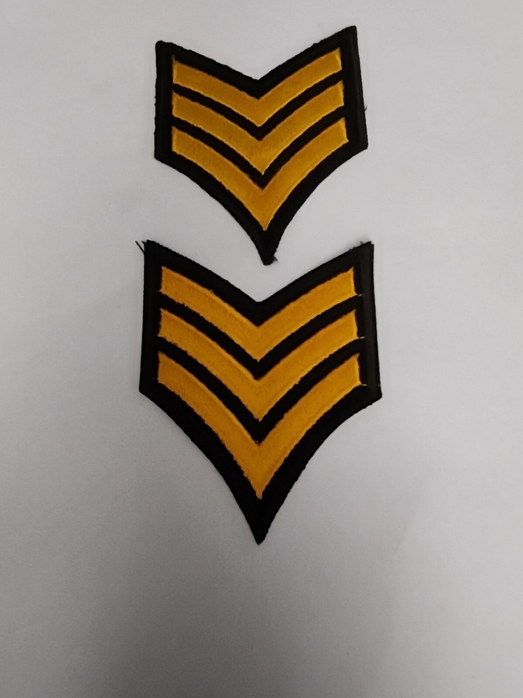 US Army Patches, Sergeant Pair, Black And Yellow