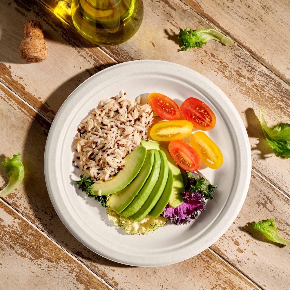 100% Compostable Paper Plates Heavy Duty -150 Pack Biodegradable Disposable P...