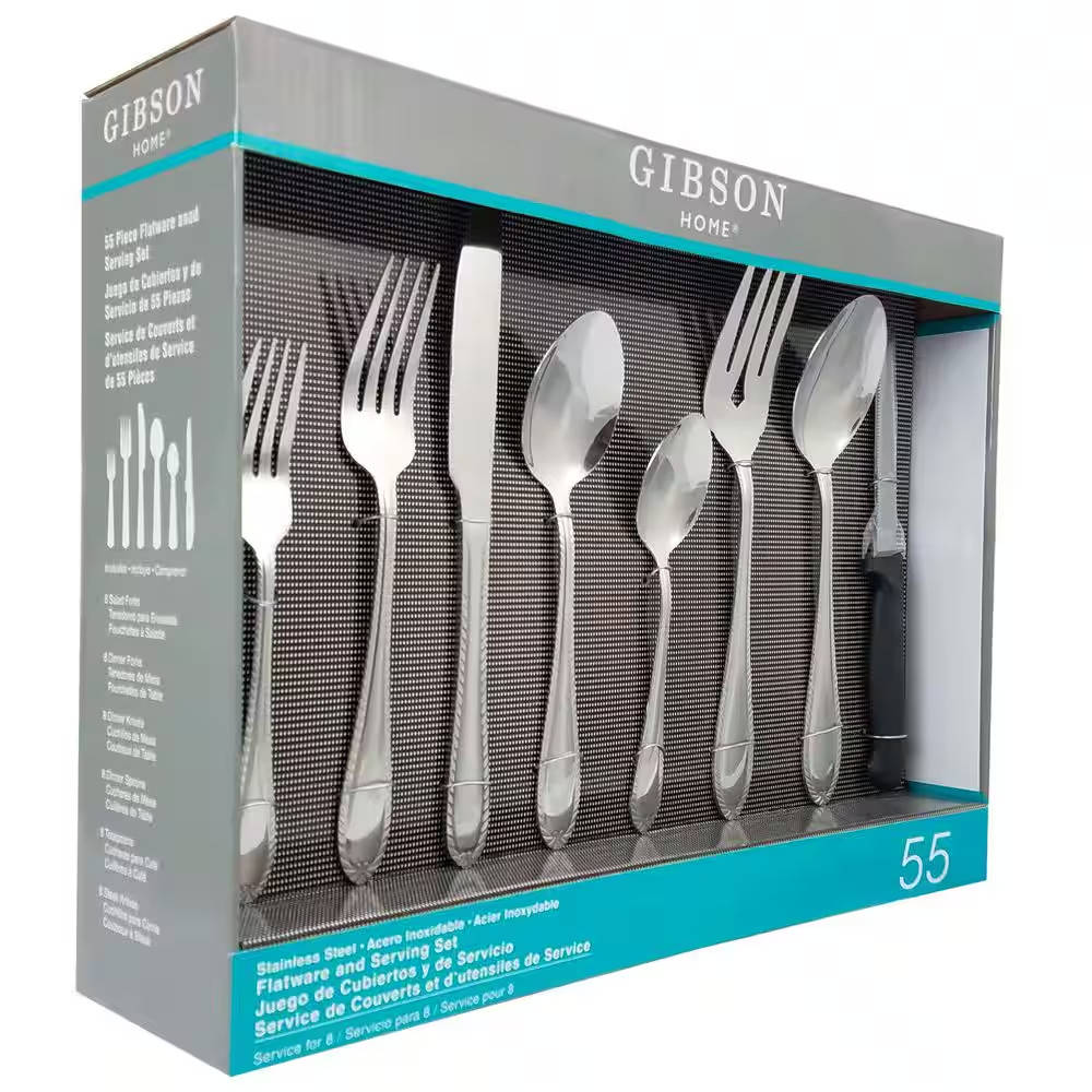 Wilmington plus Stainless Steel 55 Piece Flatware Set