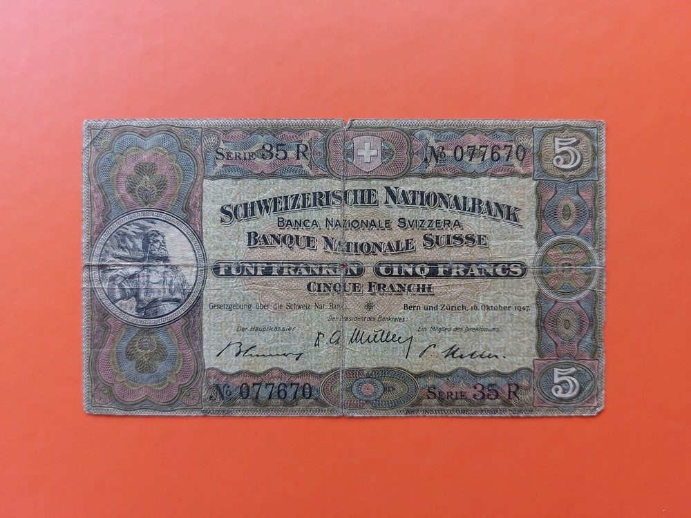 1947 Switzerland 5 francs