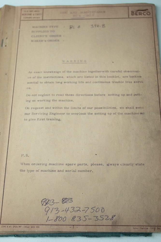 Berco Peterson BC4 BC5 Operation Manuals 2X