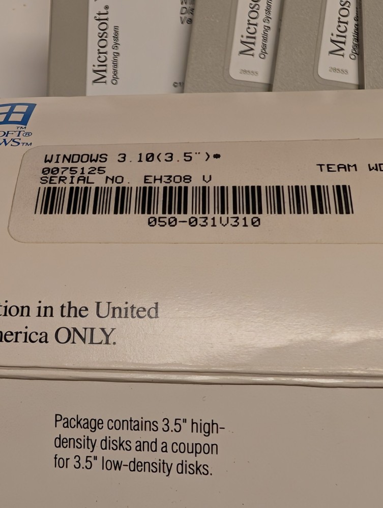 Microsoft Windows 3.1 Operating System Vintage PC Software Complete 6 Disk Set