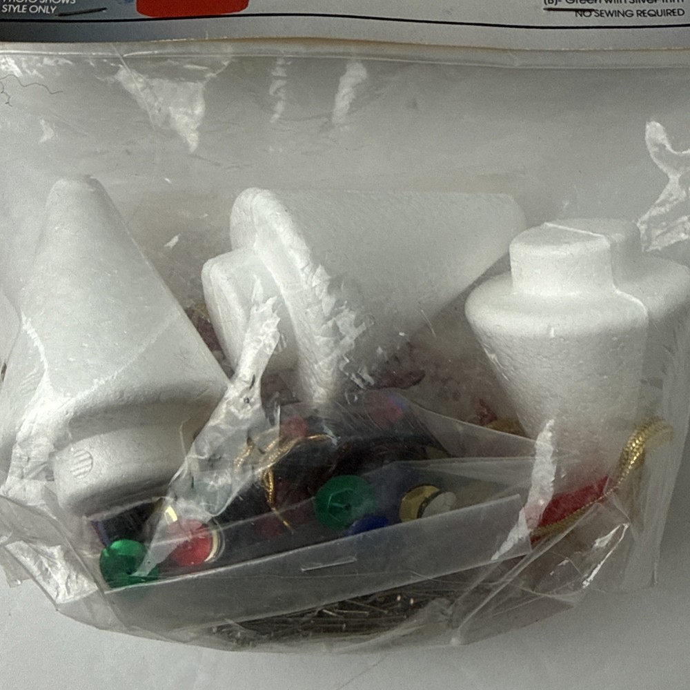 LeeWards MINI TREES Multicolor Makes 3 Sequin Bead Christmas Ornament Kit