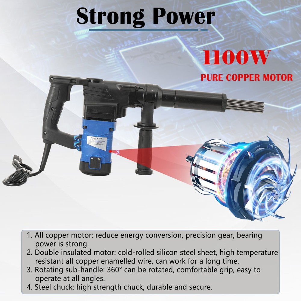 Electric Needle Scaler Needle Derusting Gun Marine110V Rust Removal Tool