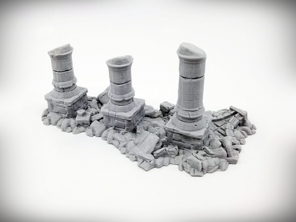 Ruined Columns Starter Bundle B (Small) 3 Pieces -Tabletop Wargaming RPG terrain