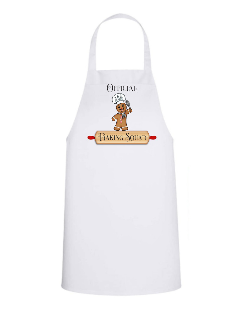 Official Baking Squad- White Apron with Color design Great Gift