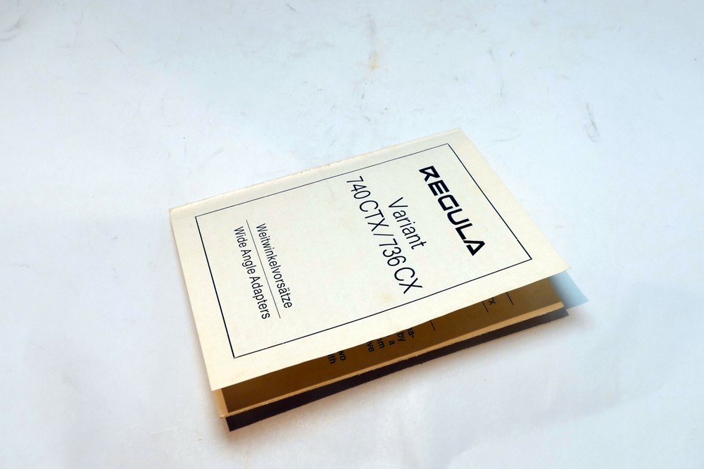 Regula Variant 740 CTX 736 Flash Owner's manual Instruction Guide E English