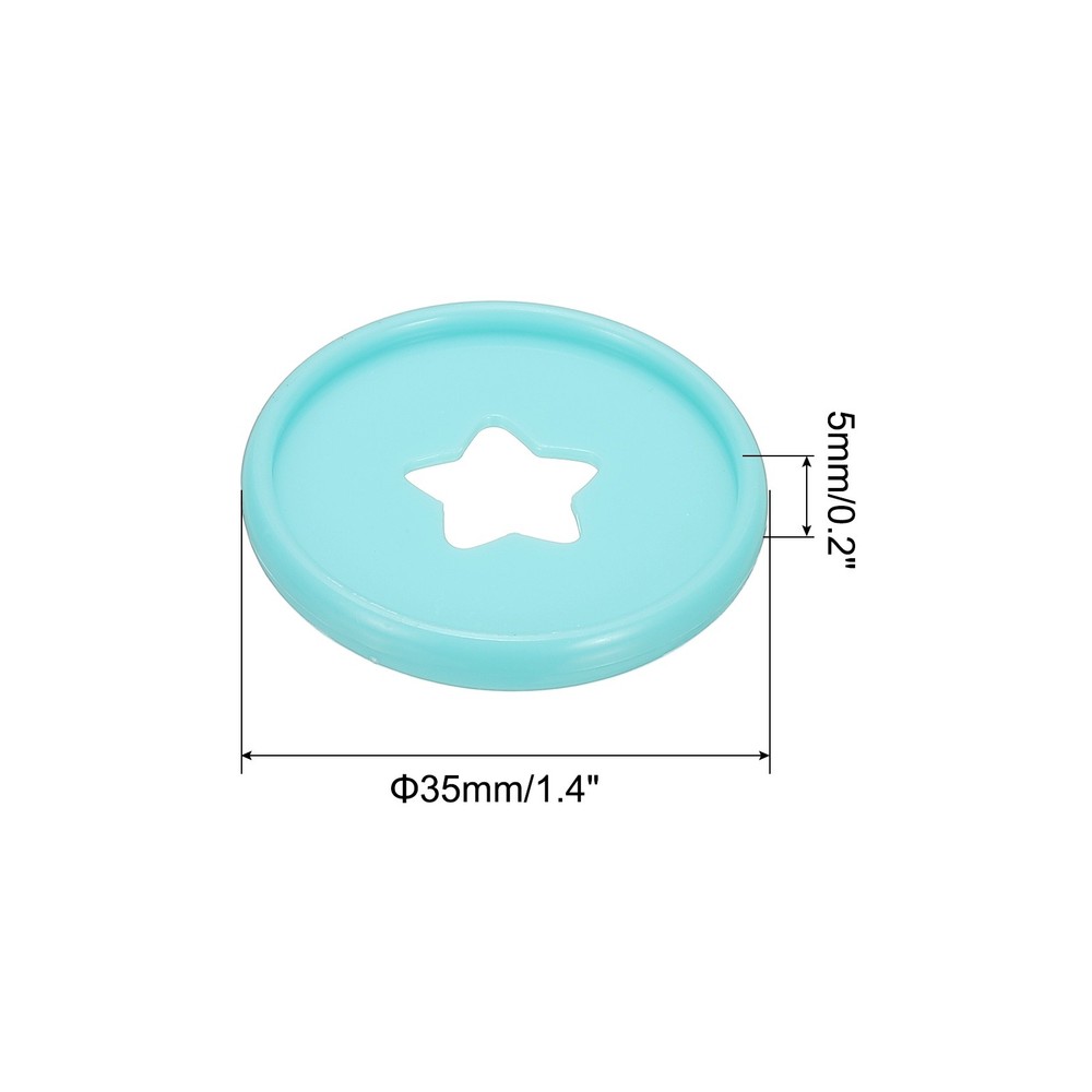 35mm Plastic Book Binding Discs, 33 Pack Expansion Discs Star, Light Blue