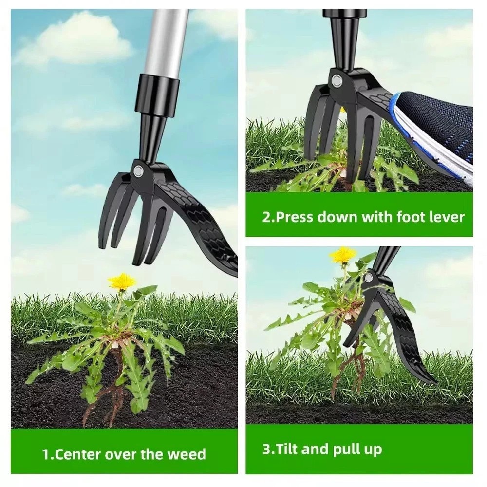 Weeder Puller Stand Up Weed Tool with Handle Garden Outdoor Root Remover Killer