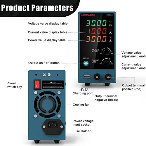 Adjustable DC Power Supply (0-30 V 0-10 A) with Output Enable/Disable 30V10A