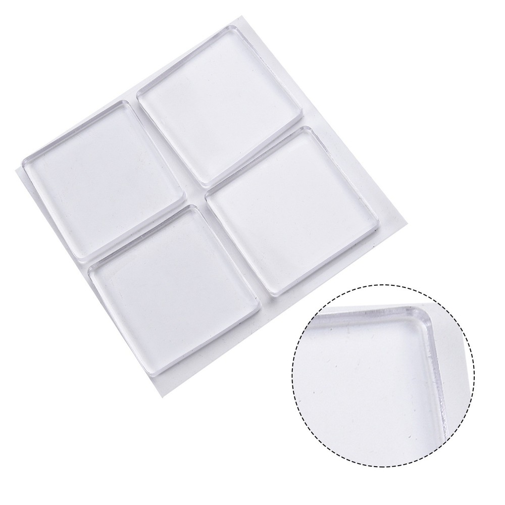 Washing Machine Pad Mat Set Transparent Silicone 4pcs for Shock Absorption