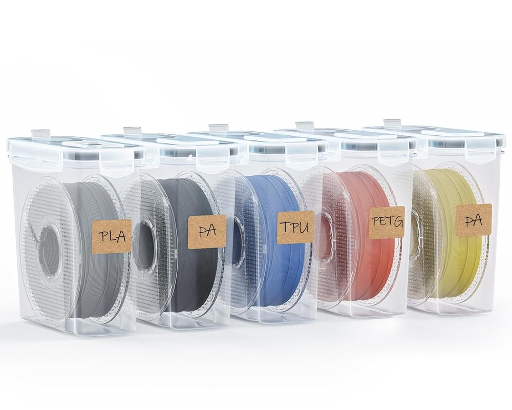 Filament Storage Box - 5 Pack Filament Container for 3D Printing Sealing and ...