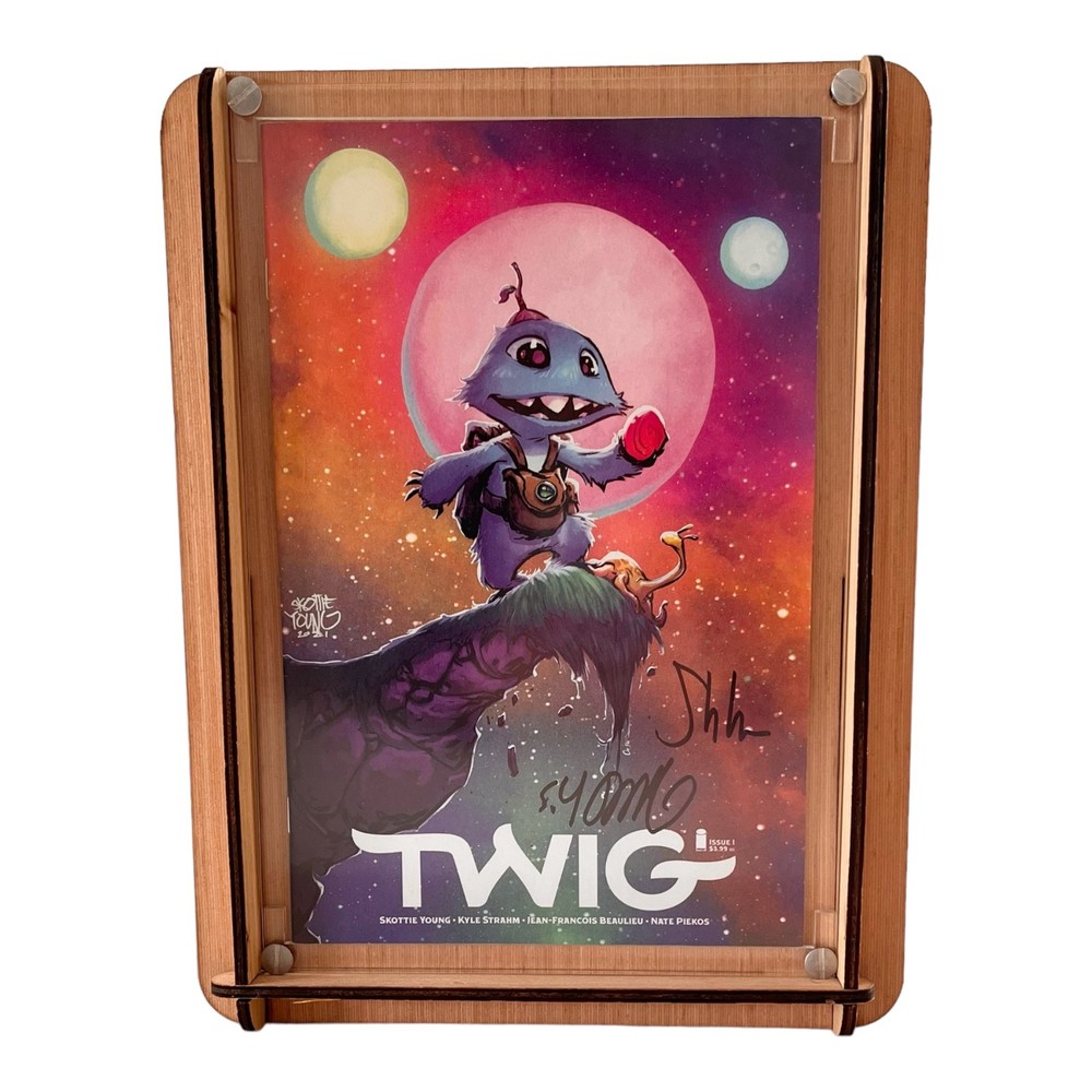 Comic Book Storage & Display Short Box with Signed Twig #1 Comic