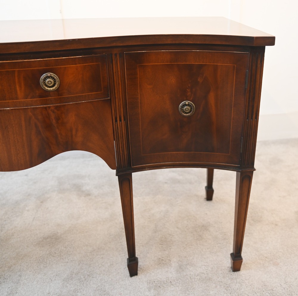 Sheraton Sideboard Mahogany Serpentine Server Buffet 1910
