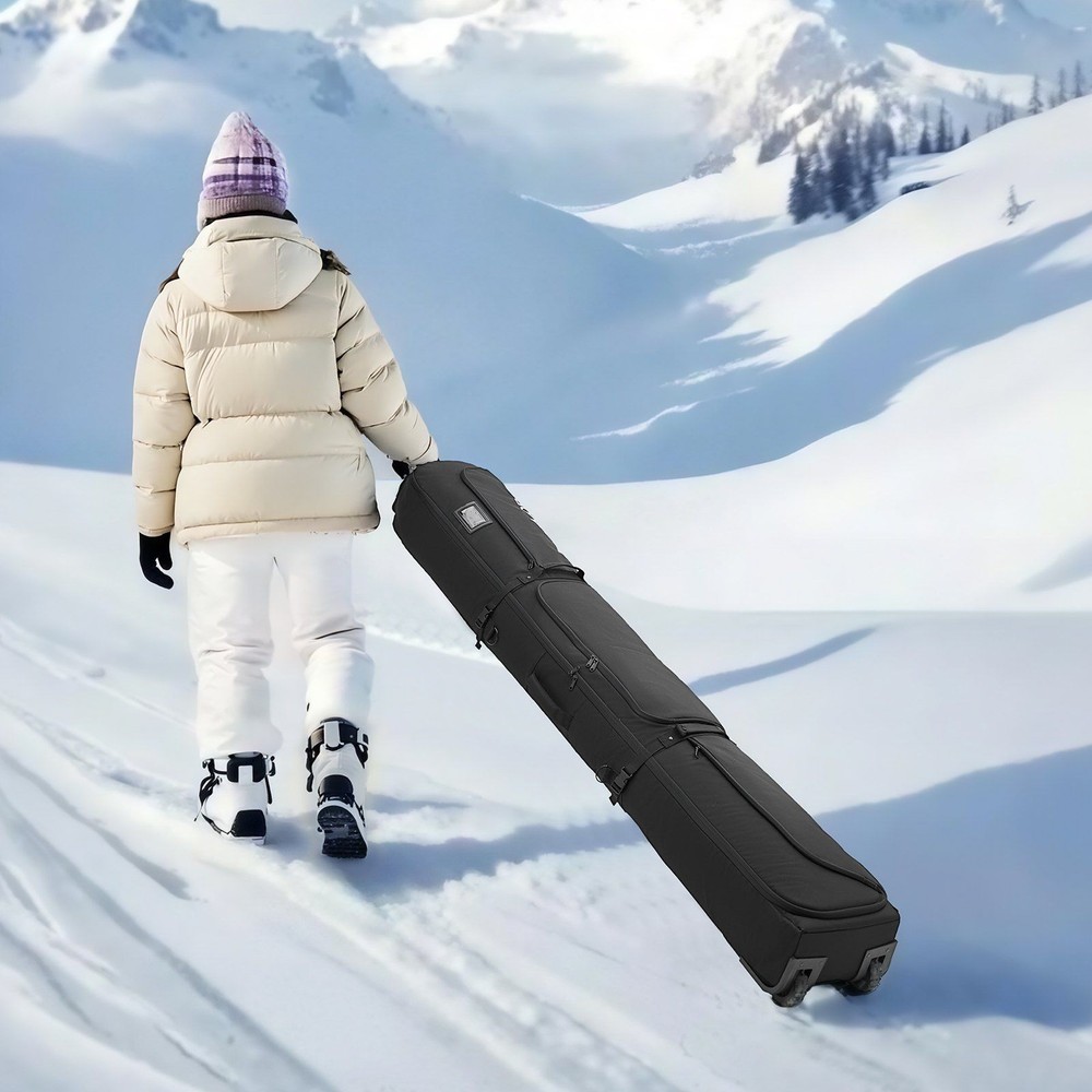 Oversized Ski Bag 190cm, 600D All-Weather Protection, Multi-Position Rollers