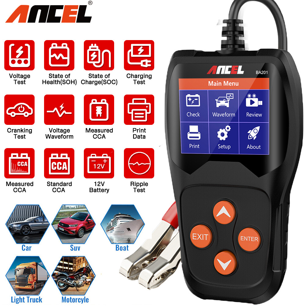 ANCEL BA201 Battery Load Test Starter Cranking Charging System Digital Analyzer