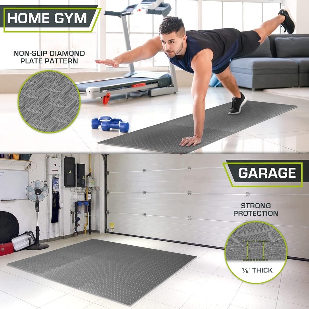 6 INTERLOCKING FOAM PUZZLE EXERCISE MAT Floor Tiles Gym Workout Protective Pad